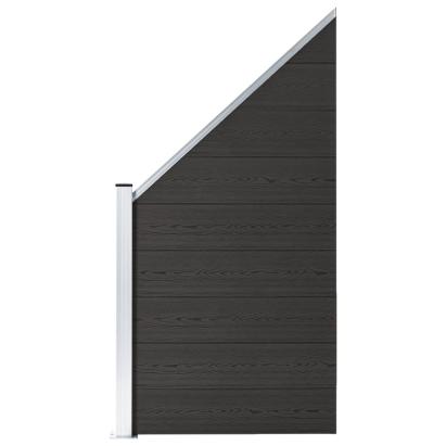Panou de gard, negru, 95 x (105-180) cm, WPC GartenMobel Dekor