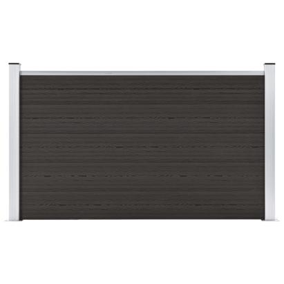 Panou de gard, 180x105 cm, negru, WPC GartenMobel Dekor