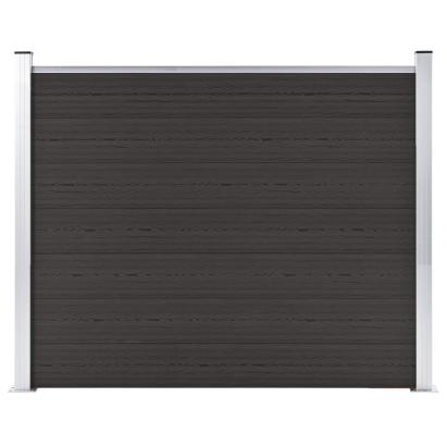 Panou de gard, negru, 180x146 cm, WPC GartenMobel Dekor