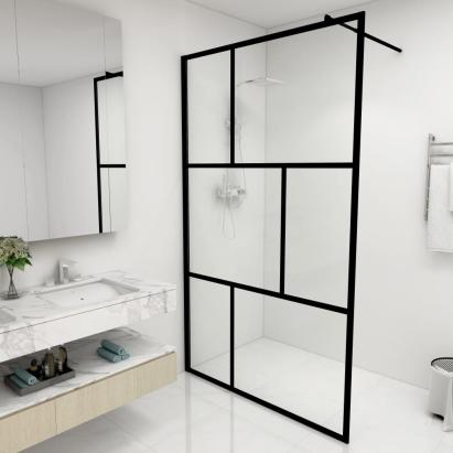 Paravan de duș walk-in, negru, 115x195 cm, sticlă securizată GartenMobel Dekor