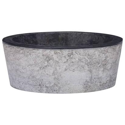 Chiuvetă, negru, Ø40x15 cm, marmură GartenMobel Dekor