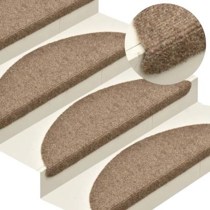 Covorașe scări autoadezive 5 buc. crem, 56x17x3 cm stil punch GartenMobel Dekor