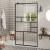 Paravan de duș walk-in negru 90x195 cm sticlă ESG transparentă GartenMobel Dekor