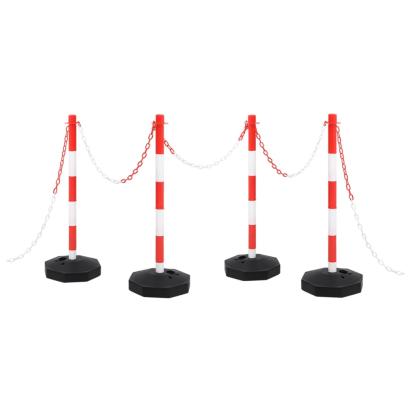 Set stâlp semnalizare trafic, cu lanț din plastic de 10 m GartenMobel Dekor