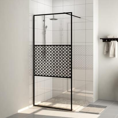 Paravan duș walk-in, negru, 100x195 cm, sticlă ESG transparentă GartenMobel Dekor