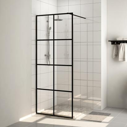 Paravan de duș walk-in negru 80x195 cm sticlă ESG transparentă GartenMobel Dekor