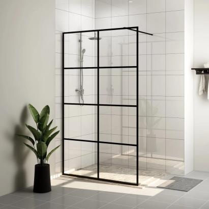 Paravan de duș walk-in negru 90x195 cm sticlă ESG transparentă GartenMobel Dekor