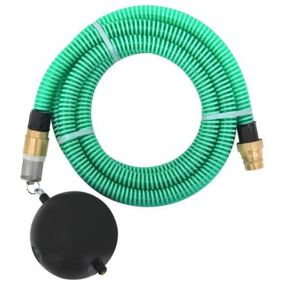 Furtun de aspirație cu racorduri din alamă, verde 1,1" 10 m PVC GartenMobel Dekor