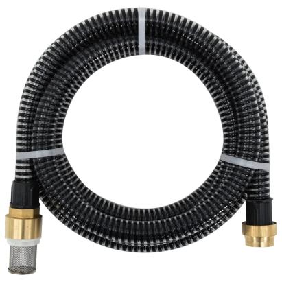 Furtun de aspirație cu racorduri din alamă, negru 1,1" 5 m, PVC GartenMobel Dekor