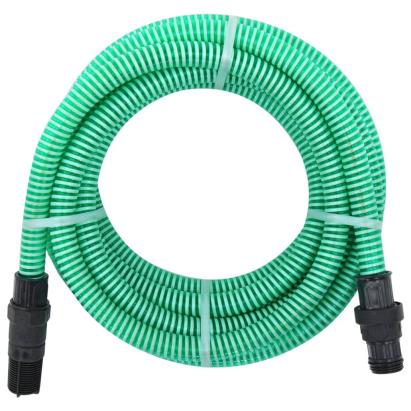 Furtun de aspirație cu racorduri din PVC, verde 1,1" 4 m, PVC GartenMobel Dekor