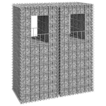 Stâlpi tip coș gabion, 2 buc., 40x40x100 cm, fier GartenMobel Dekor