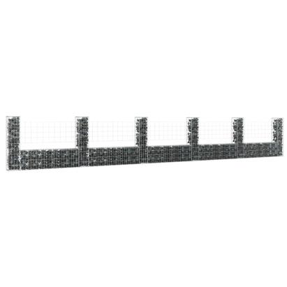 Coș gabion în formă de U cu 6 stâlpi, 620x20x100 cm, fier GartenMobel Dekor