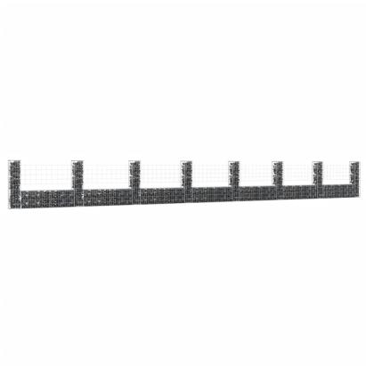 Coș gabion în formă de U cu 8 stâlpi, 860x20x100 cm, fier GartenMobel Dekor