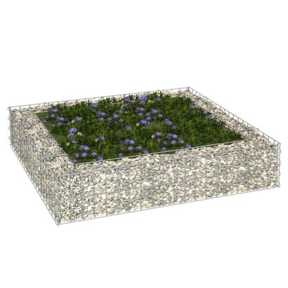 Strat înălțat de gabion, 100x100x20 cm, oțel galvanizat GartenMobel Dekor