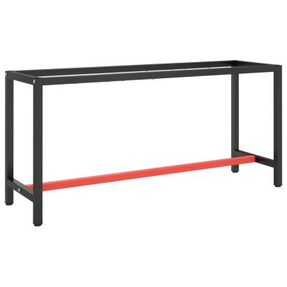 Cadru banc de lucru, negru mat/roșu mat, 170x50x79 cm, metal GartenMobel Dekor