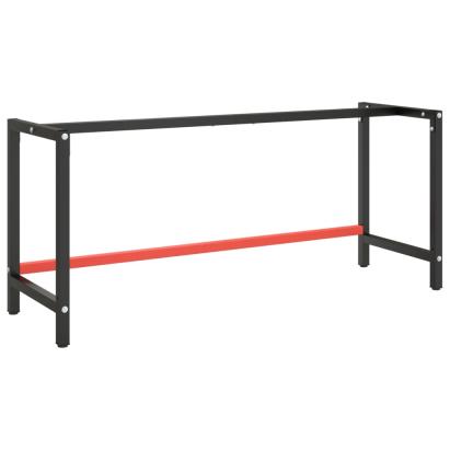 Cadru banc de lucru, negru mat/roșu mat, 180x57x79 cm, metal GartenMobel Dekor