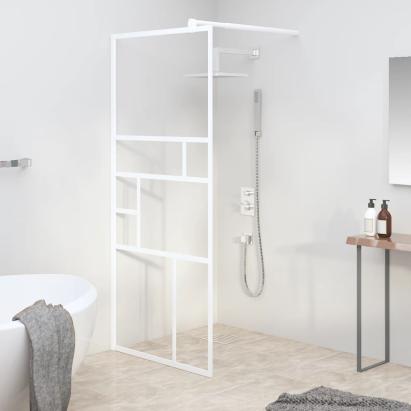 Perete cabină duș walk-in alb 90x195 cm sticlă ESG GartenMobel Dekor