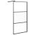 Perete cabină duș walk-in negru 100x195 cm sticlă ESG semi-mată GartenMobel Dekor