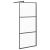 Perete cabină duș walk-in negru 80x195 cm sticlă ESG semi-mată GartenMobel Dekor