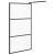 Perete cabină duș walk-in negru 100x195 cm sticlă ESG semi-mată GartenMobel Dekor