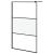 Perete cabină duș walk-in negru 115x195 cm sticlă ESG semi-mată GartenMobel Dekor