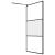 Perete cabină duș walk-in negru 115x195 cm sticlă ESG semi-mată GartenMobel Dekor