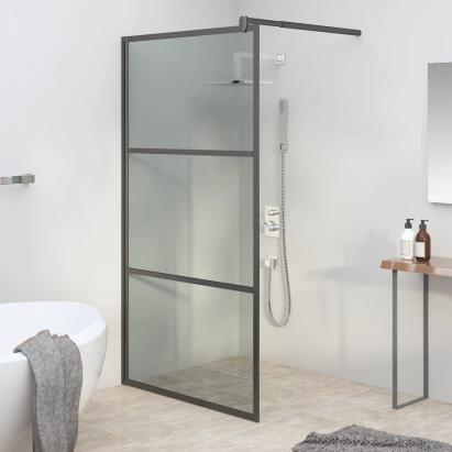 Paravan duș walk-in negru 115x195 cm sticlă ESG culoare închisă GartenMobel Dekor