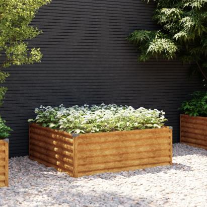 Strat înălțat de grădină, 100x100x36 cm, oțel corten GartenMobel Dekor