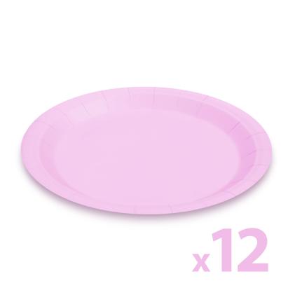 Set farfurii roz din hârtie - 23 cm - 12 buc. /pachet Best CarHome