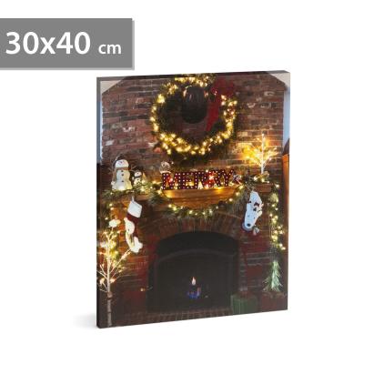 Tablou de Crăciun - LED - cu agățătoare, 2 baterii AA - 30 x 40 cm (58467) Best CarHome