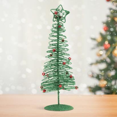 Brăduț metalic - ornament de Crăciun - 28 cm - verde Best CarHome