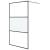 Perete cabină duș walk-in negru 115x195 cm sticlă ESG semi-mată GartenMobel Dekor