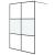 Perete cabină duș walk-in negru 140x195 cm sticlă ESG semi-mată GartenMobel Dekor
