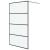 Perete cabină duș walk-in negru 115x195 cm sticlă ESG mată GartenMobel Dekor