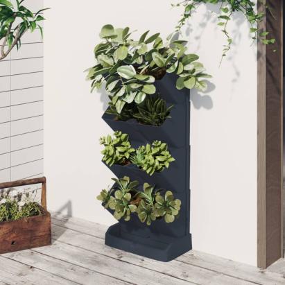 Set plante de grădină vertical, 4 buc., antracit, polipropilenă GartenMobel Dekor