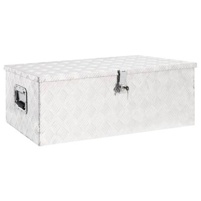 Cutie de depozitare, argintiu, 90x47x33,5 cm, aluminiu GartenMobel Dekor