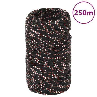 Frânghie de barcă, negru, 2 mm, 250 m, polipropilenă GartenMobel Dekor