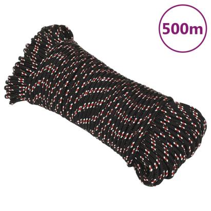 Frânghie de barcă, negru, 5 mm, 500 m, polipropilenă GartenMobel Dekor