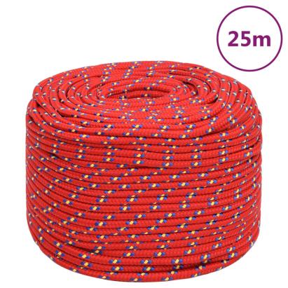Frânghie de barcă, roșu, 6 mm, 25 m, polipropilenă GartenMobel Dekor