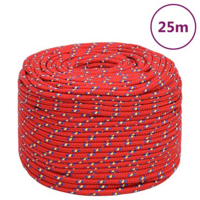 Frânghie de barcă, roșu, 8 mm, 25 m, polipropilenă GartenMobel Dekor