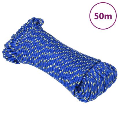 Frânghie de barcă, albastru, 3 mm, 50 m, polipropilenă GartenMobel Dekor