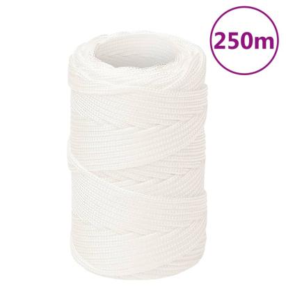 Frânghie de barcă, alb complet, 2 mm, 250 m, polipropilenă GartenMobel Dekor
