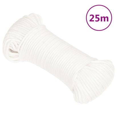 Frânghie de barcă, alb complet, 3 mm, 25 m, polipropilenă GartenMobel Dekor