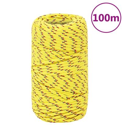 Frânghie de barcă, galben, 2 mm, 100 m, polipropilenă GartenMobel Dekor