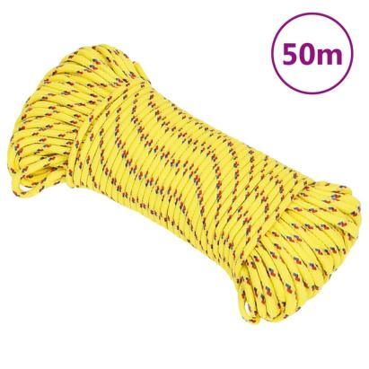 Frânghie de barcă, galben, 5 mm, 50 m, polipropilenă GartenMobel Dekor