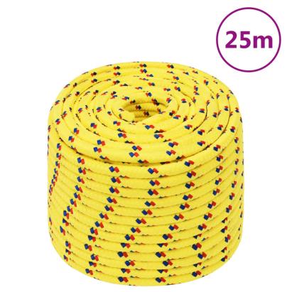 Frânghie de barcă, galben, 12 mm, 25 m, polipropilenă GartenMobel Dekor