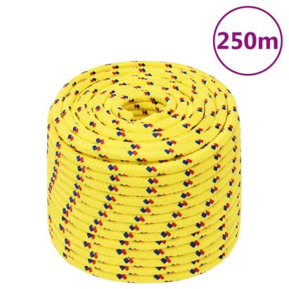 Frânghie de barcă, galben, 12 mm, 250 m, polipropilenă GartenMobel Dekor