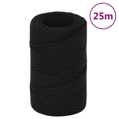 Frânghie de lucru, negru, 2 mm, 25 m, poliester GartenMobel Dekor