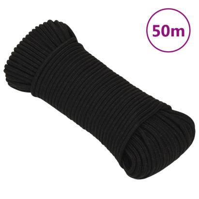 Frânghie de lucru, negru, 3 mm, 50 m, poliester GartenMobel Dekor