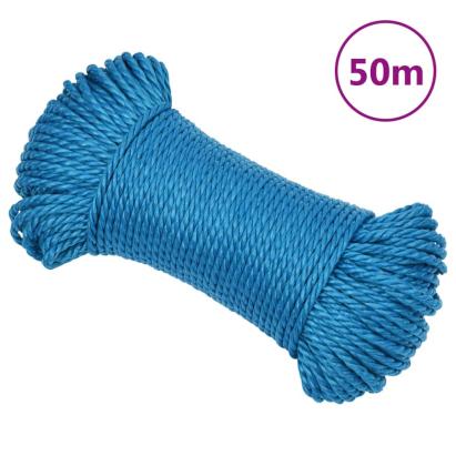 Frânghie de lucru, albastru, 6 mm, 50 m, polipropilenă GartenMobel Dekor
